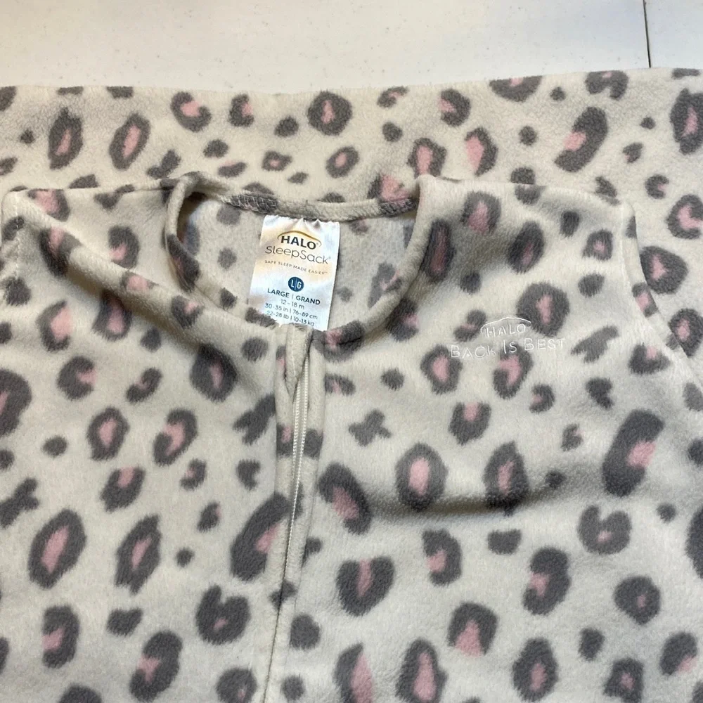 Halo Leopard Print SleepSack with Pink and Gray